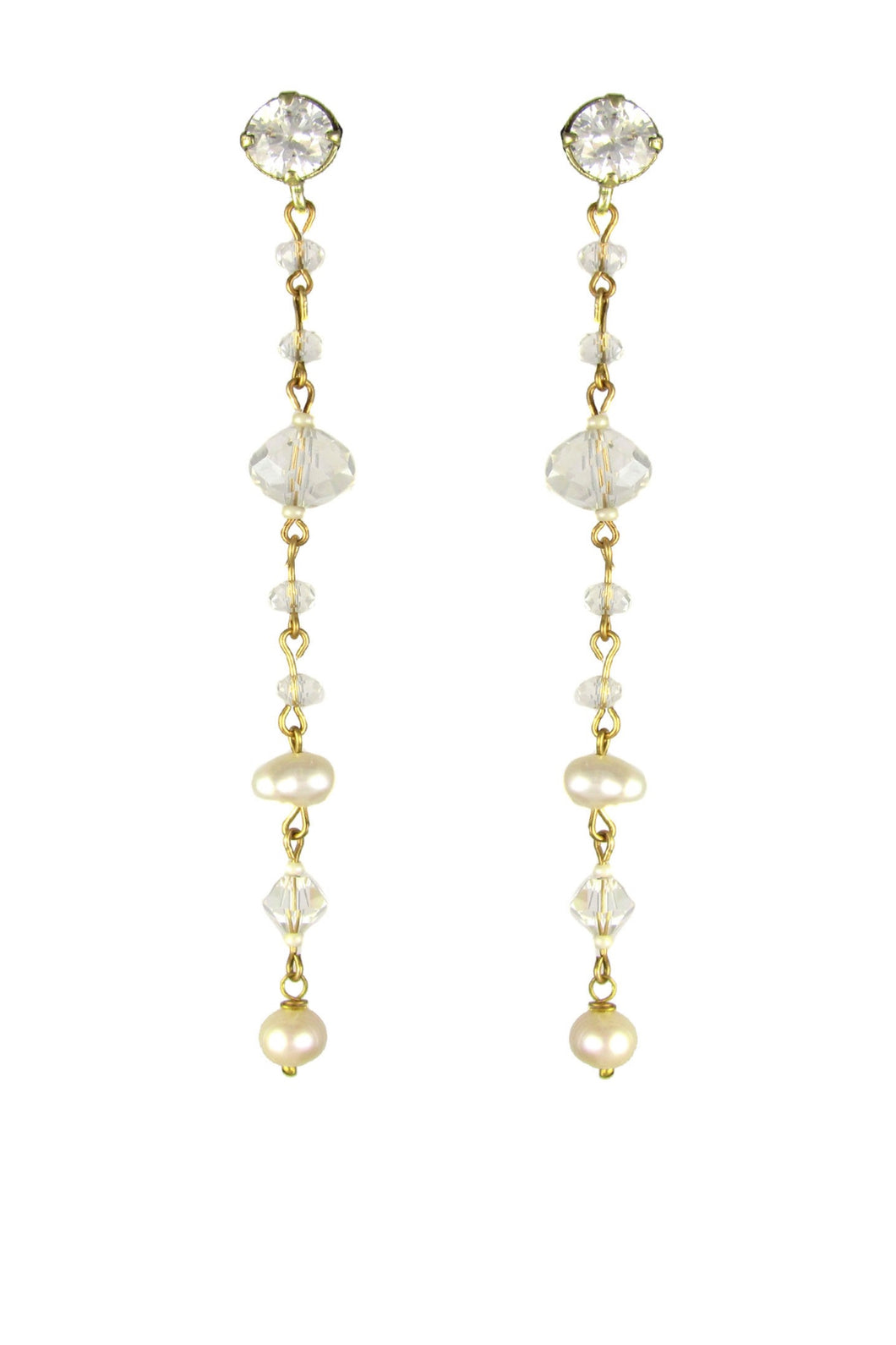 Addison Swarovski Crystals Pearl Earrings