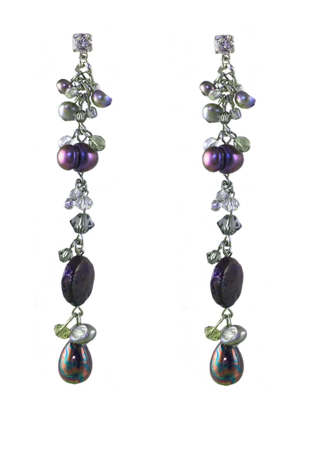 Baroque Pearls and  Swarovski Crystal Earrings