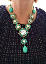 Load image into Gallery viewer, Aliza Turquoise and Swarovski Crystals necklace
