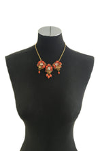 Load image into Gallery viewer, Coral and  Swarovski Crystals Oslo  Necklace
