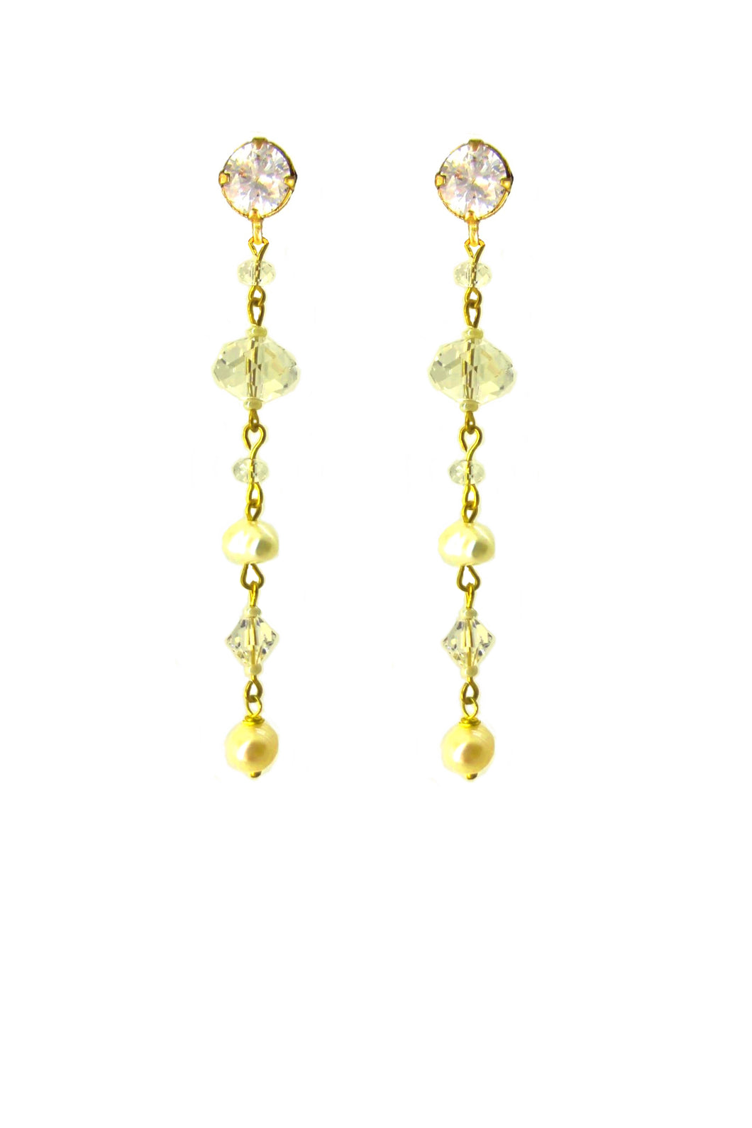 Addison Swarovski Crystals Pearl Earrings
