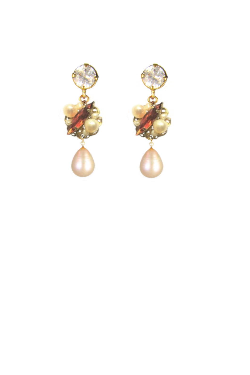 Allina crystal and pearl earrings