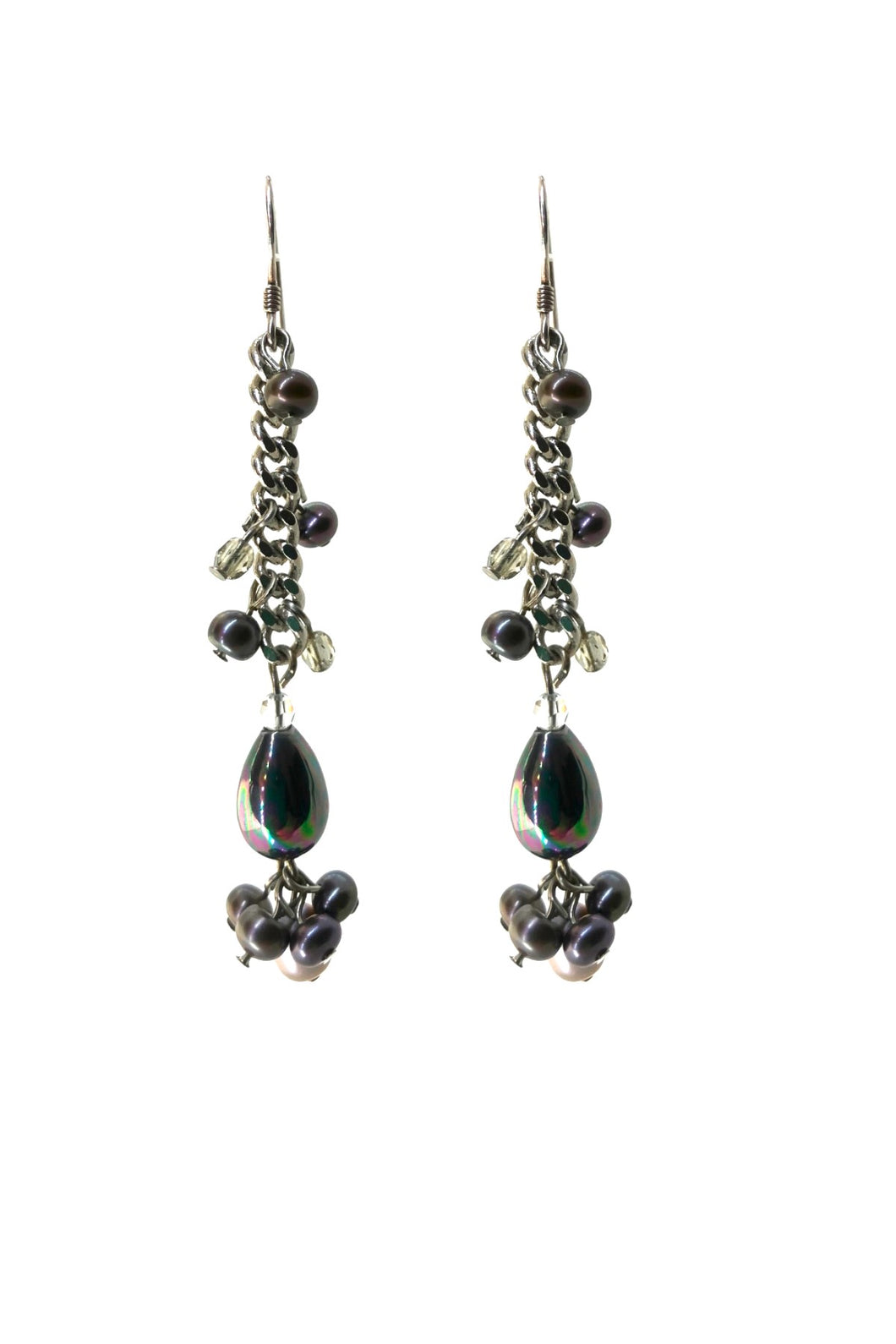 Baroque pearls and crystals Nora earrings