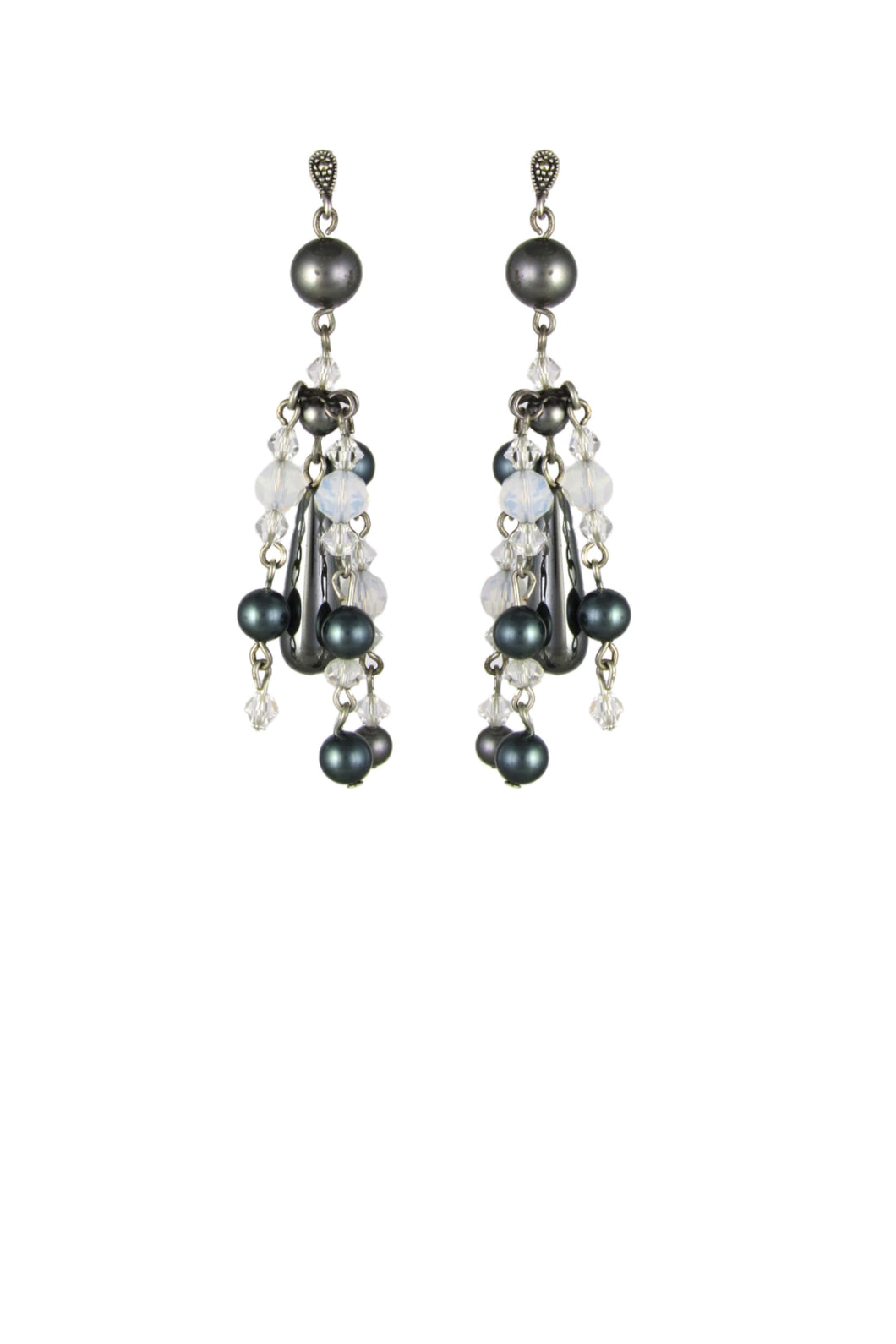 Cara Swarovski crystals and Hematite Earrings