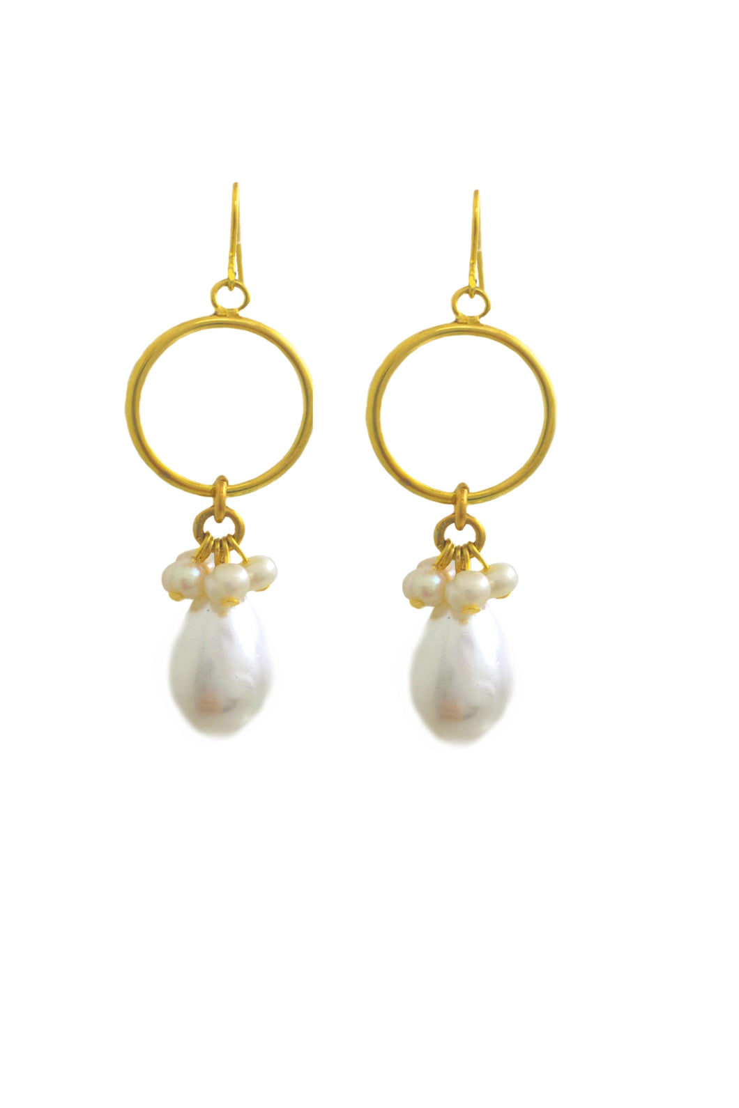 Dolly gold pearls earrings