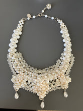 Load image into Gallery viewer, Pearls Lace and  Moonstone Necklace
