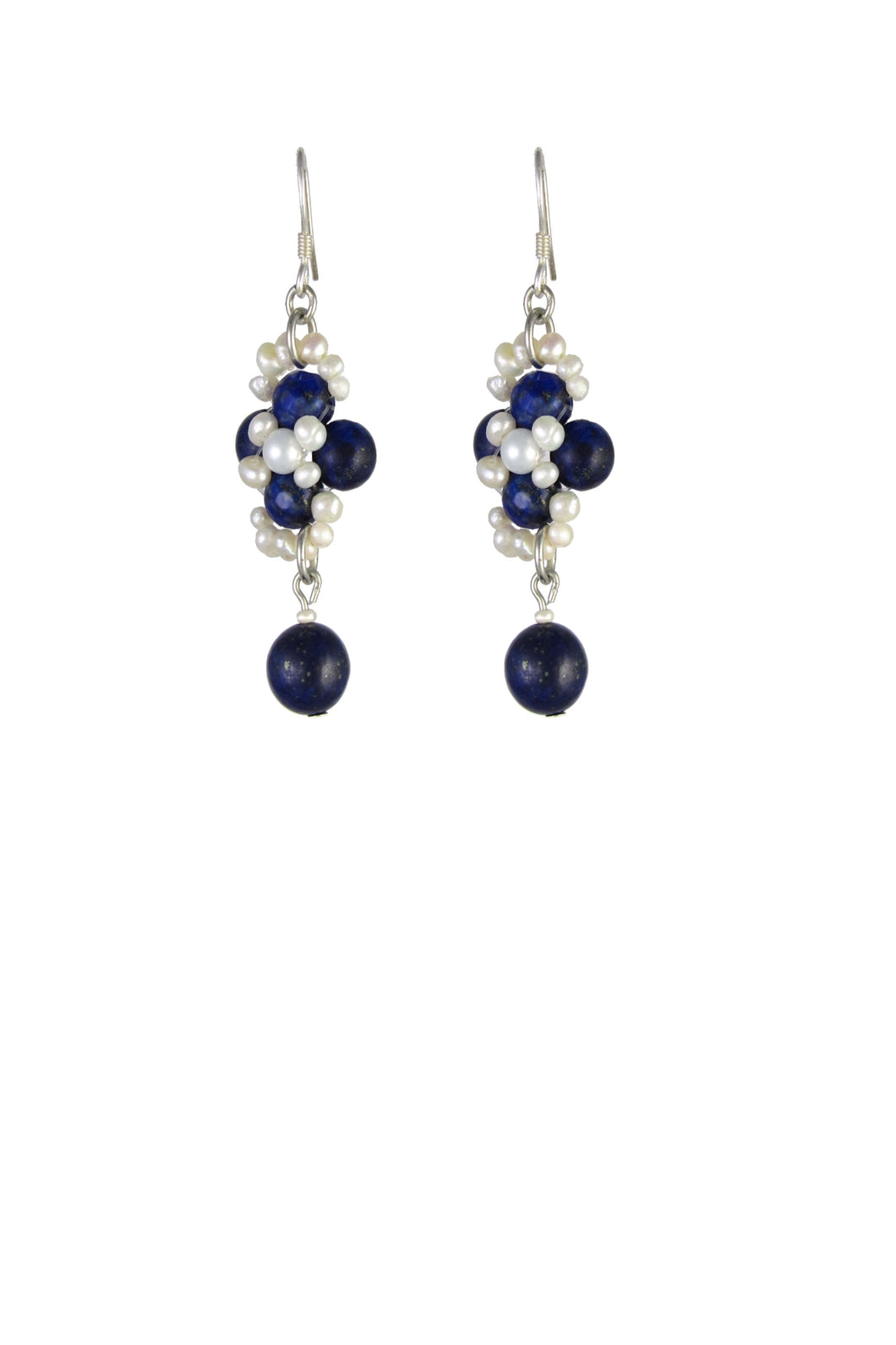 Lapis and Freshwater Pearls Rex Sterling Silver Earrings