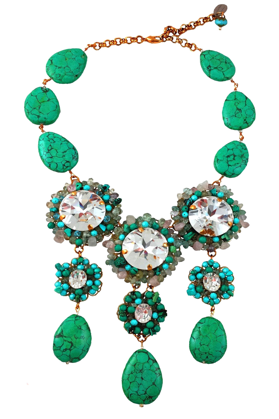 Alaina Turquoise and Swarovski crystals  necklace