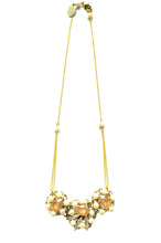 Load image into Gallery viewer, Gold Champange Pearls and Swarovski Crystals Necklace
