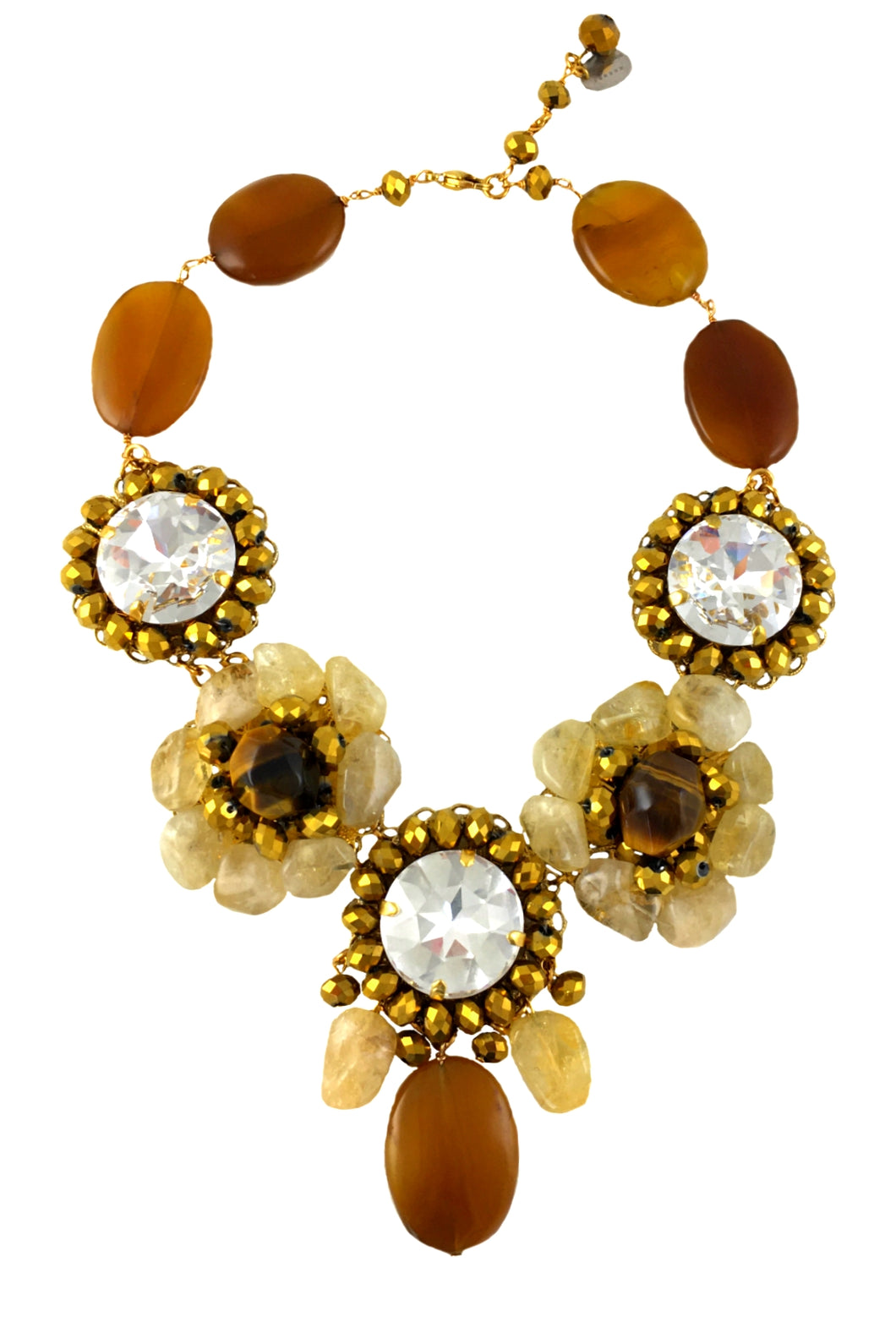 SALE - Elizabeth Agate and Swarovski Crystal Necklace