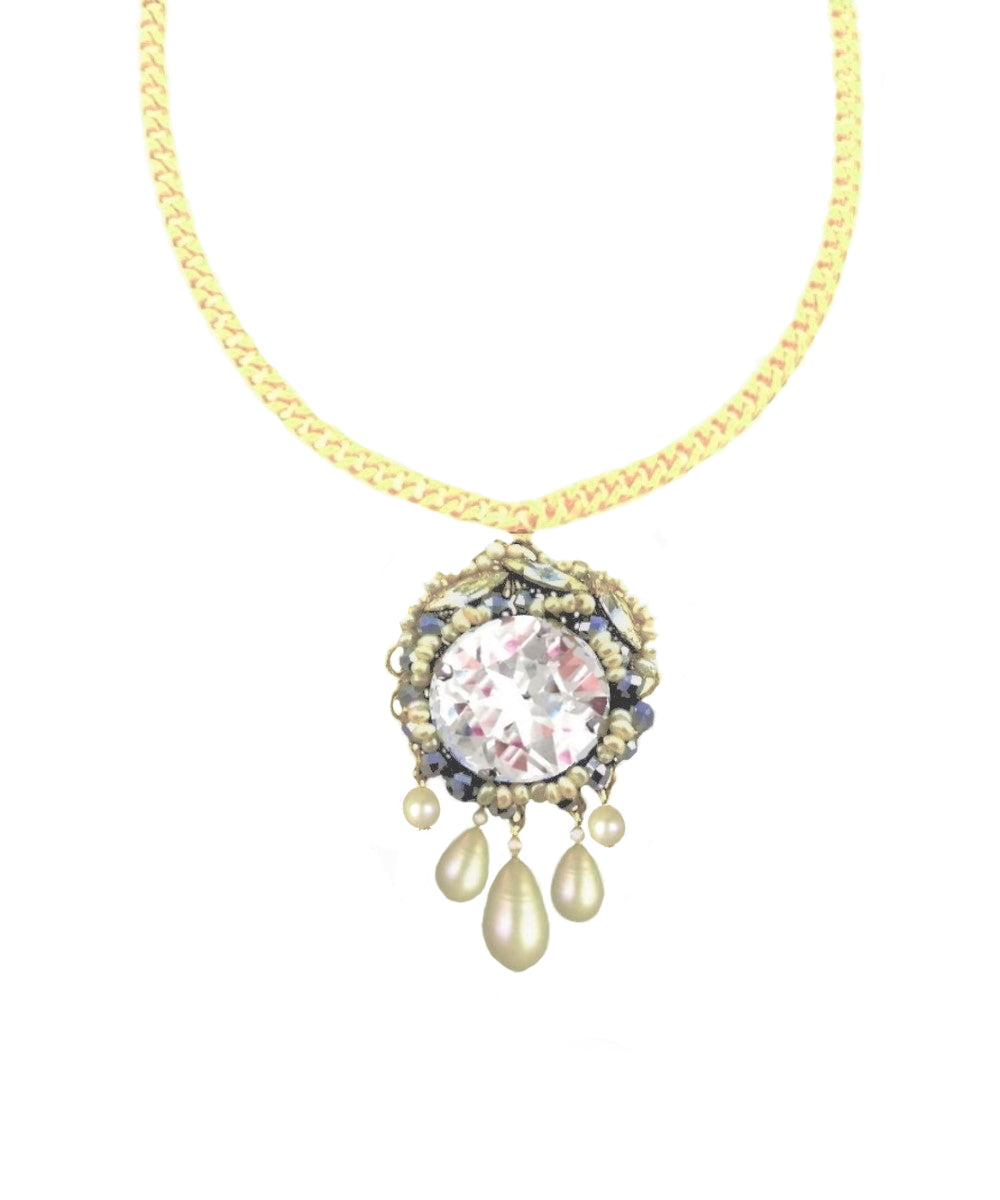Aida Gold Pearls and Swarovski Crystals Necklace