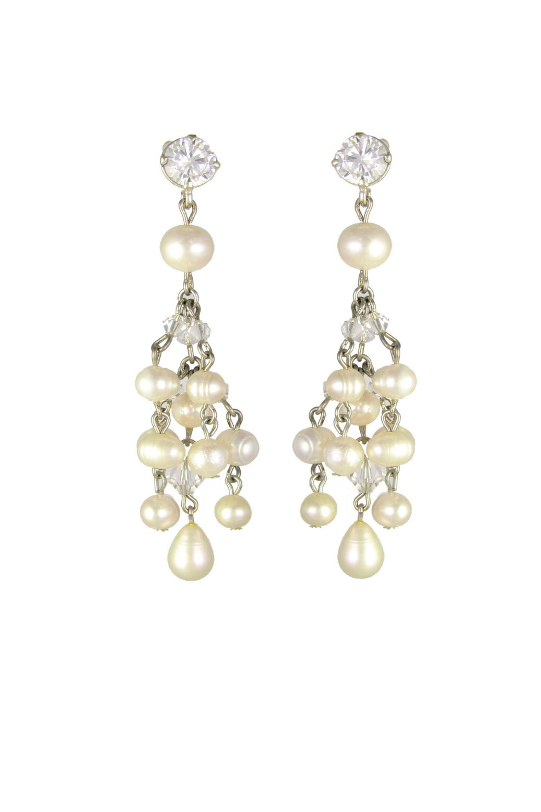 Pearls and Swarovski crystals Amelia Earrings