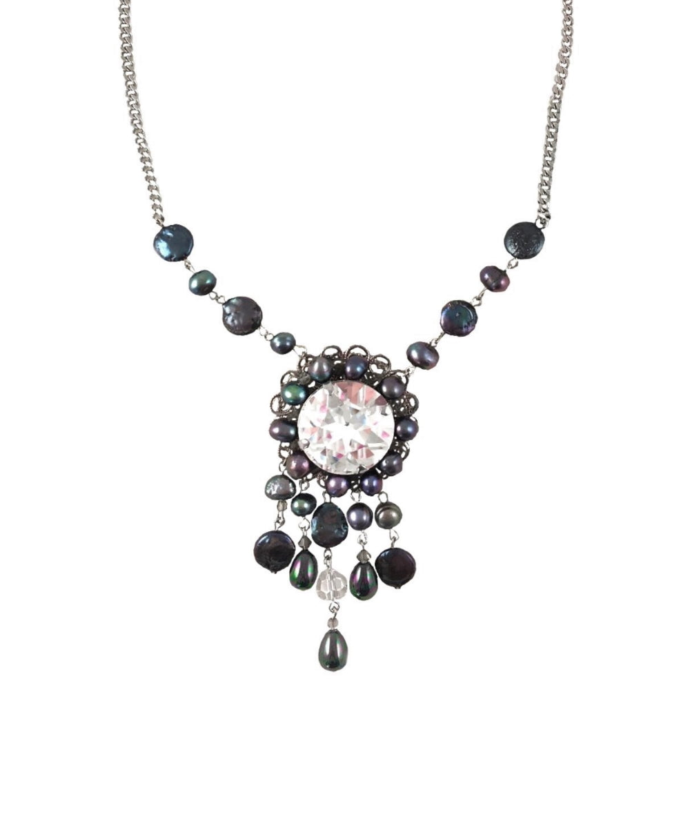 Baroque Pearls and Swarovski Crystals Necklace