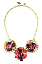 Load image into Gallery viewer, Fuchsia Swarovski crystals and Pearls Necklace
