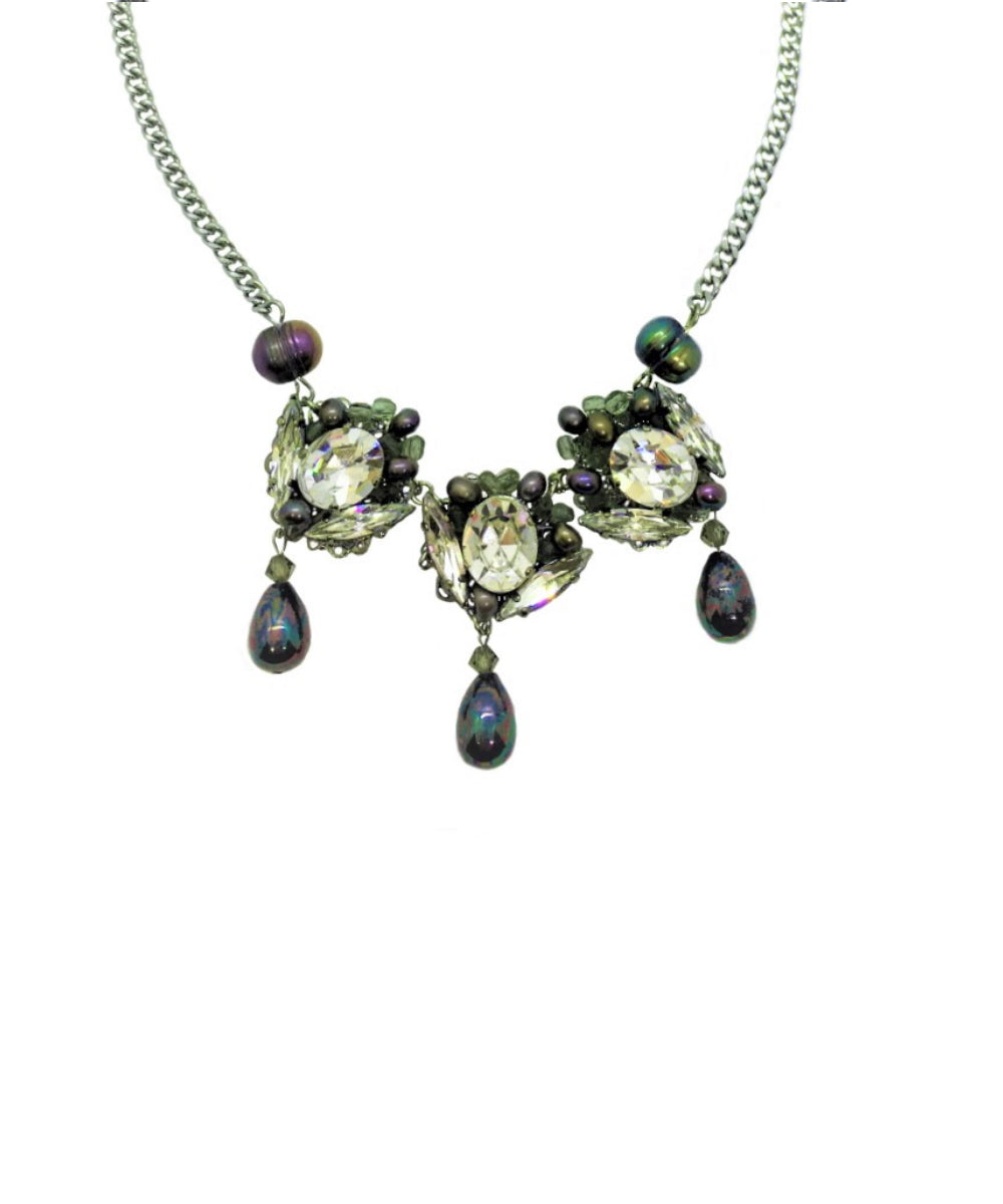 Baroque Freshater Pearls and Crystals Brazil  necklace