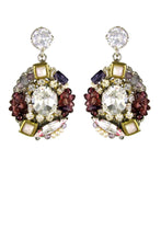 Load image into Gallery viewer, SALE - Claire Swarovski Crystals, Semiprecious Stones and  Pearl Earrings
