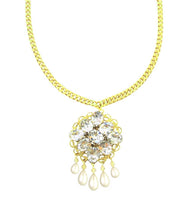 Load image into Gallery viewer, Gold Swarovski Crystals and Pearls Denmark  Necklace
