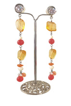 Load image into Gallery viewer, SALE - Citrine Diana Agate Earrings
