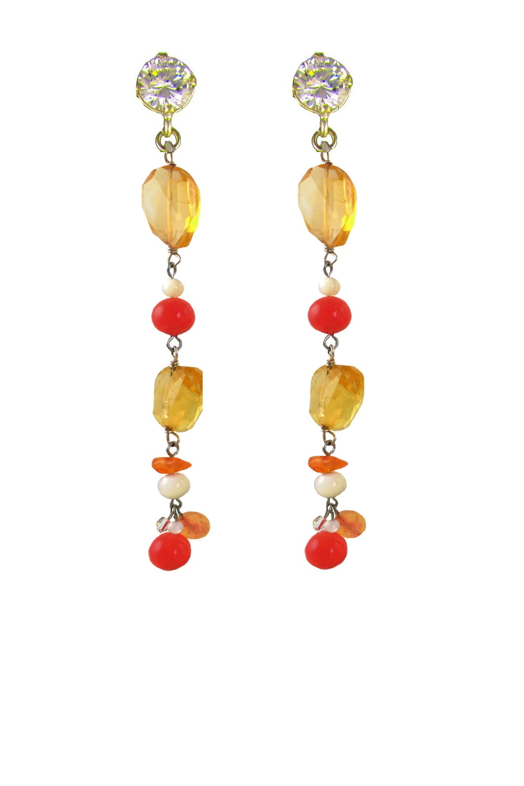 SALE - Citrine Diana Agate Earrings