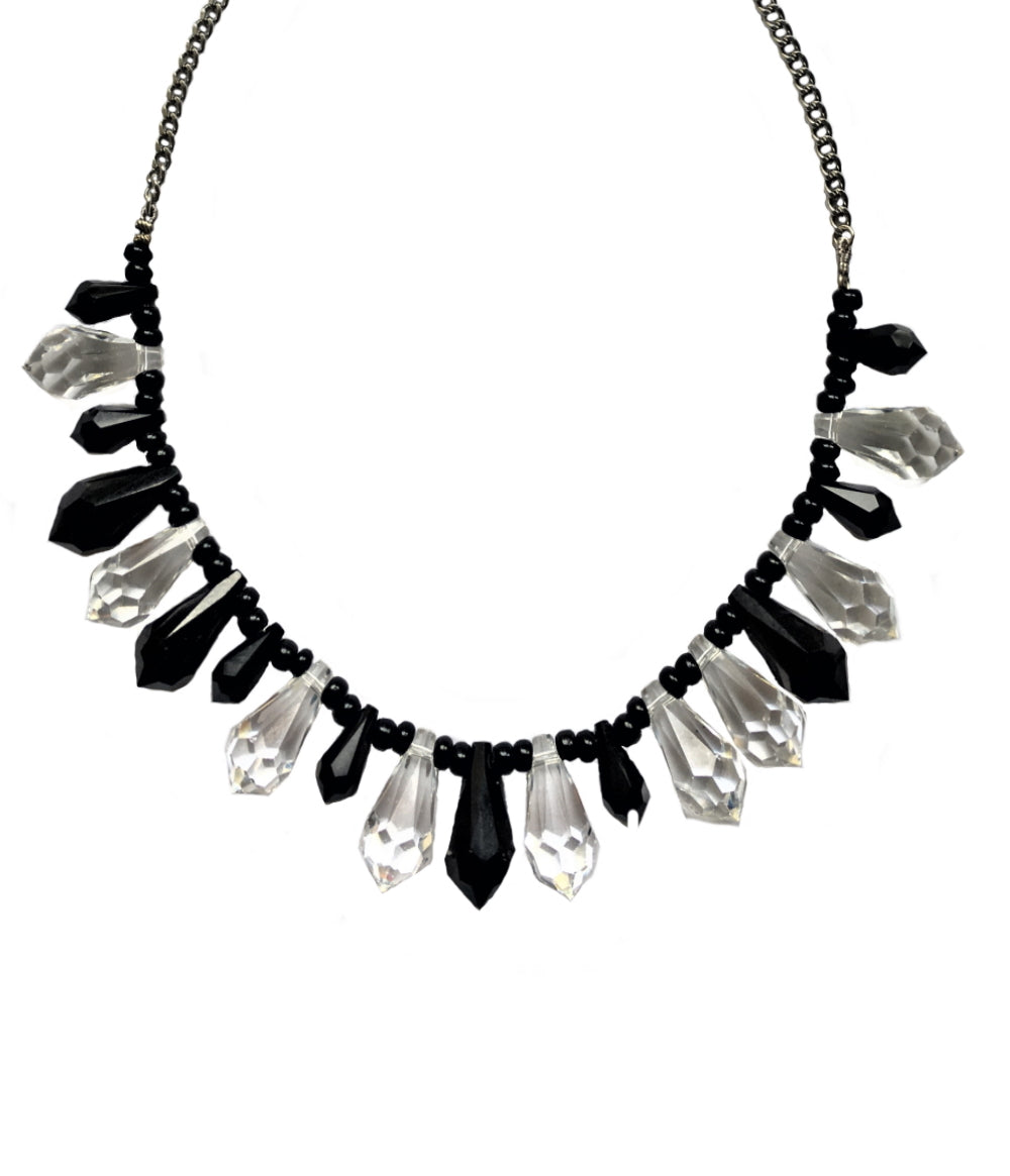SALE - Dolly Jet and Clear Swarovski Crystals Necklace