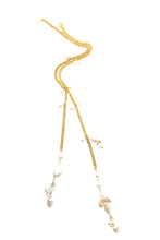 Load image into Gallery viewer, Pearls and Swarovski crystals Capri Necklace in Gold
