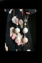 Load image into Gallery viewer, Round Baroque Pearls and Crystals Amy  Earrings
