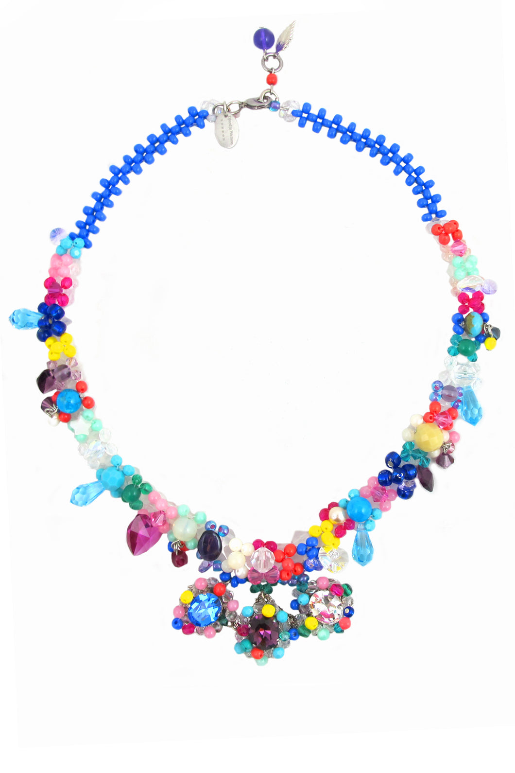 Blue Grace Swarovski Crystals Charm Necklace