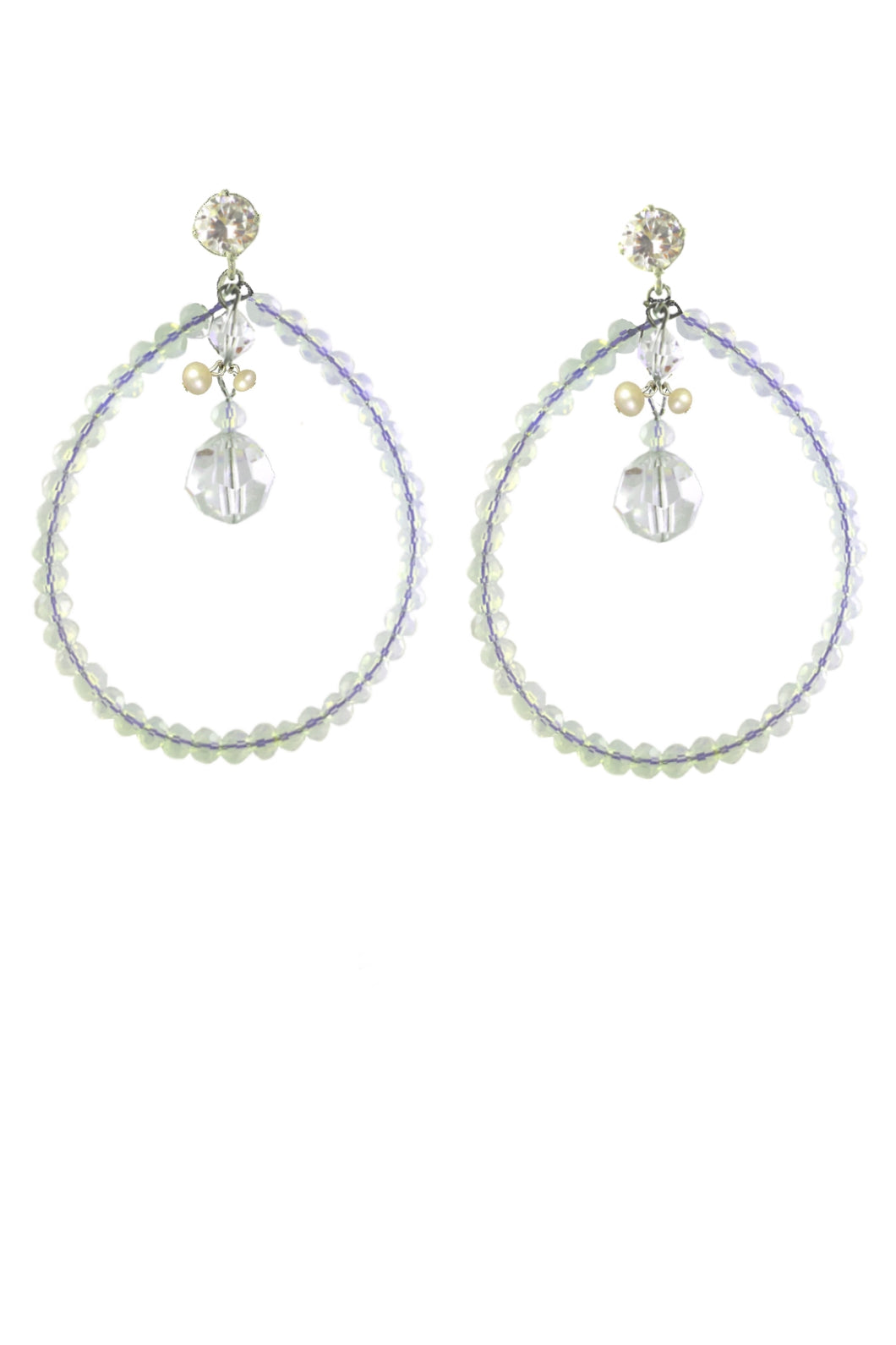 L A Swarovski Crystals and  Pearls Earrings