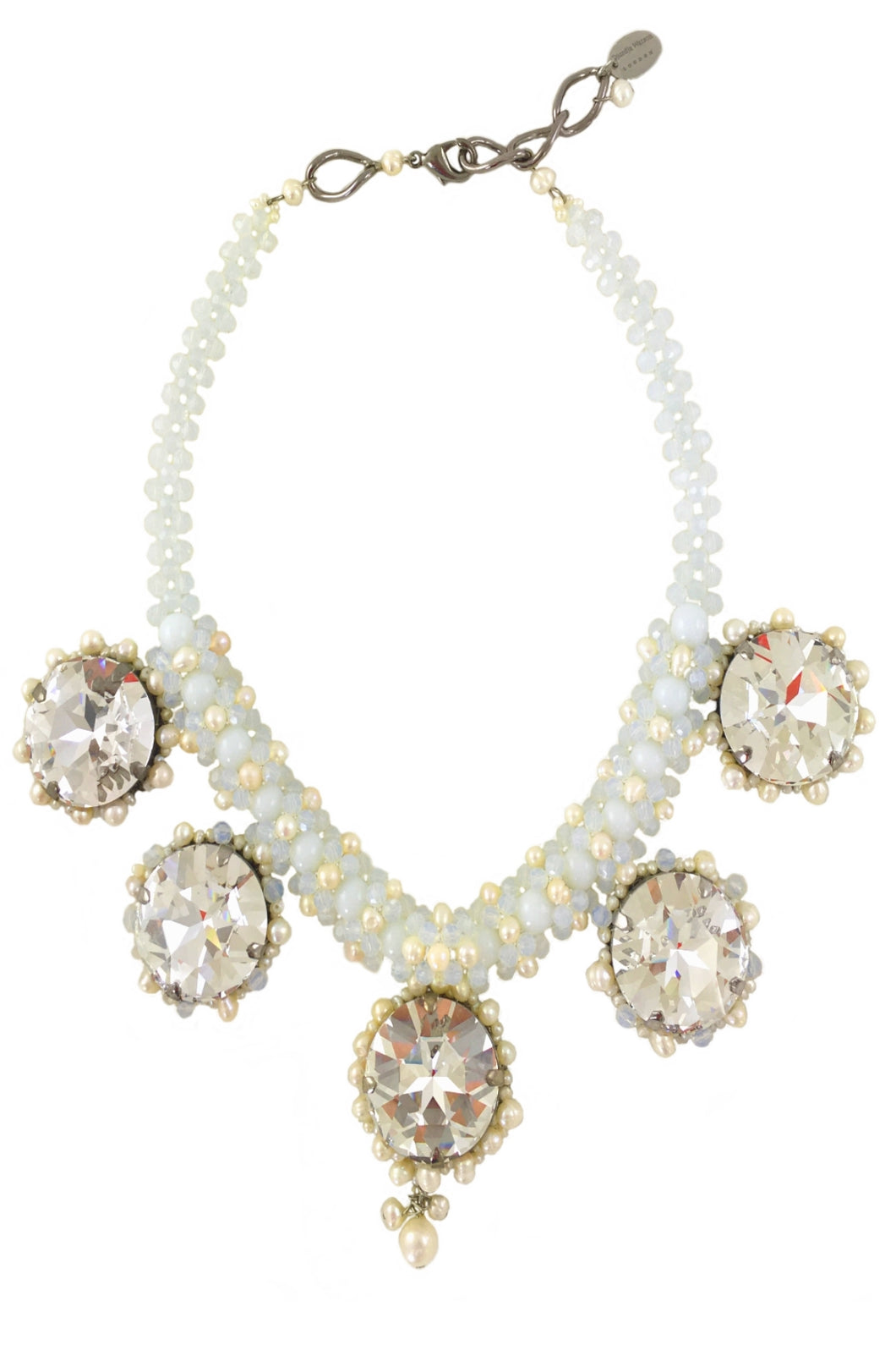 Pearl and Crystals L A  Necklace
