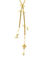 Load image into Gallery viewer, Pearls and Swarovski crystals Capri Necklace in Gold
