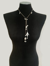 Load image into Gallery viewer, Pearls and Swarovski crystals Capri Silver Necklace
