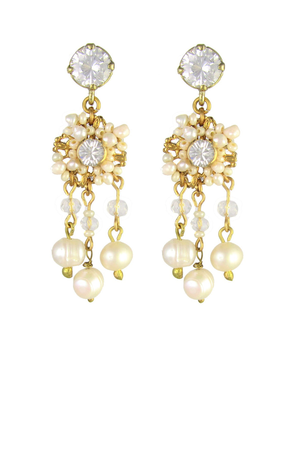 Adeline Swarovski crystals Freshwater Pearls Earrings