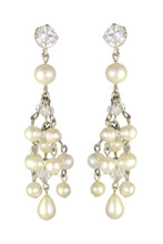 Load image into Gallery viewer, Pearls and Swarovski crystals Amelia Earrings
