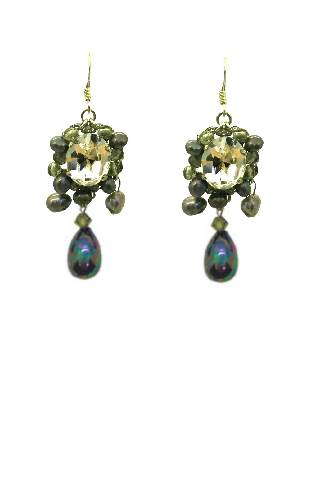 Baroque Freshwater Pearls and Crystals Brazil earrings