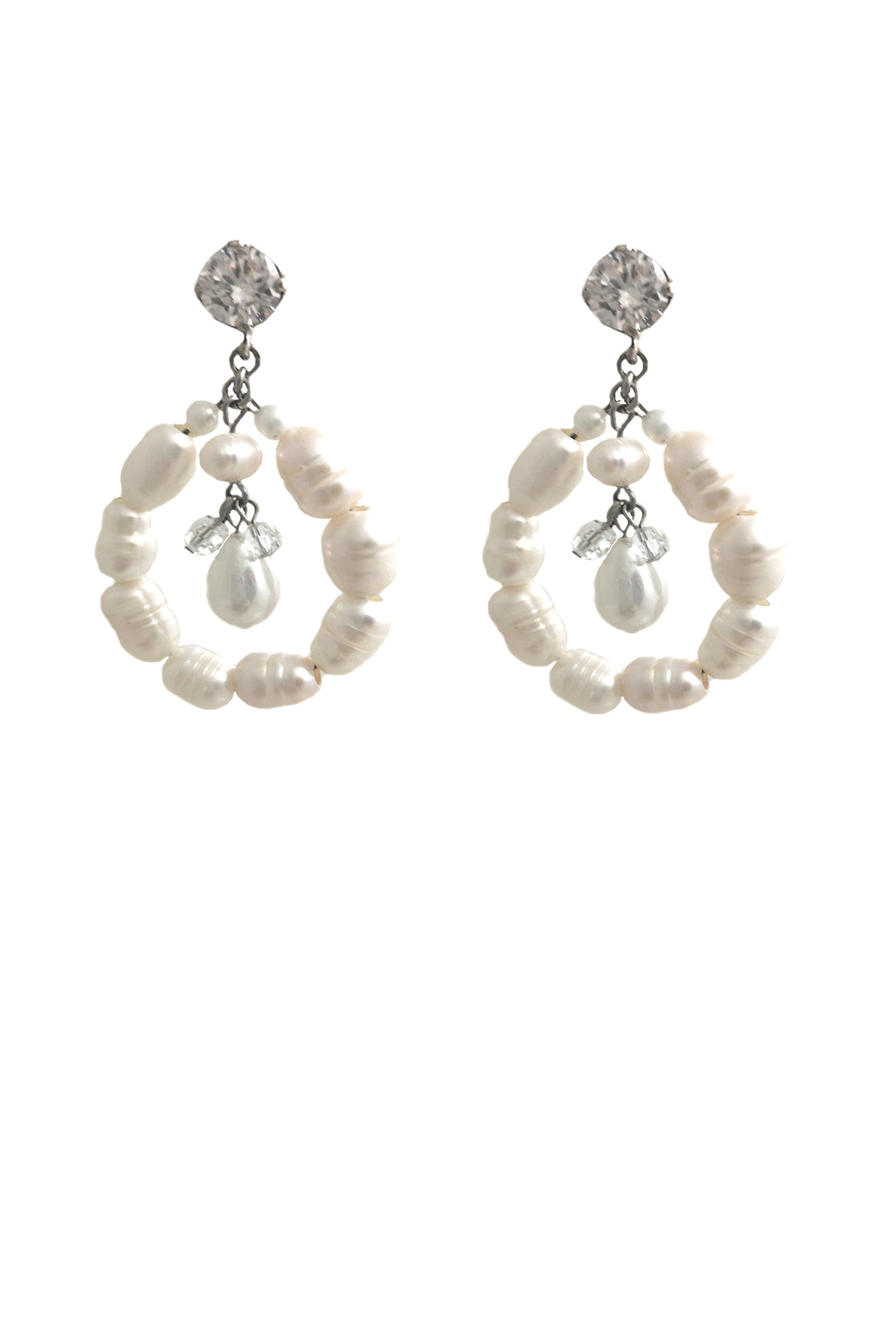Pearls Eva Hoop Earrings