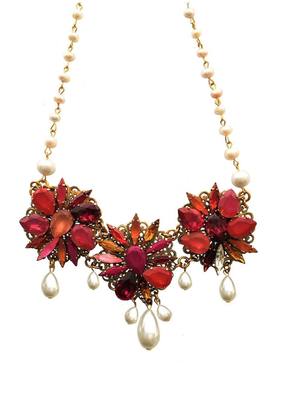 Firenca Swarovski crystals and Pearls Necklace