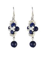 Load image into Gallery viewer, Lapis and Freshwater Pearls Rex Sterling Silver Earrings
