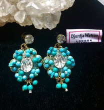 Load image into Gallery viewer, Adela Turquoise and Swarovski Crystals earrings
