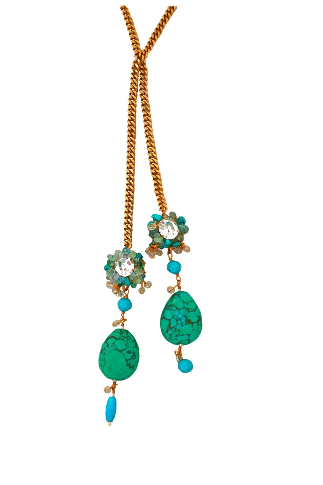 Adela Turquoise and Swarovski crystal Necklace