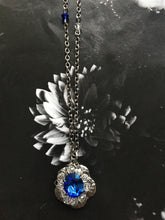 Load image into Gallery viewer, Blue Flower Swarovski Crystals Necklace
