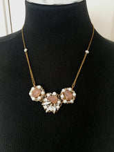 Load image into Gallery viewer, Gold Champange Pearls and Swarovski Crystals Necklace
