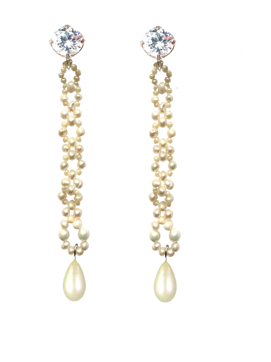 Pearls and Crystal Cristine Earrings